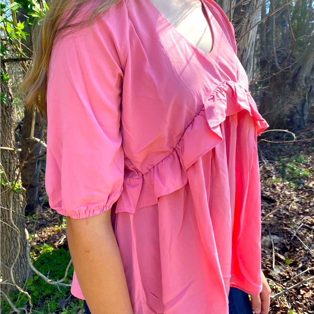 Pink Ruffled Top NWT